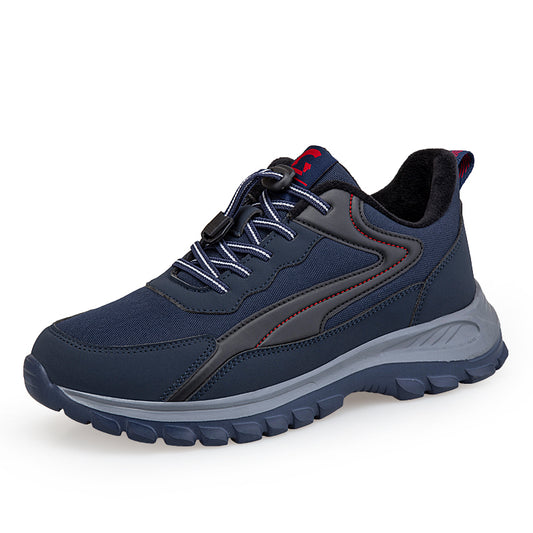 Old man shoes men sports middle-aged and elderly walking shoes plus velvet warm large size old Beijing cloth shoes dad cotton shoes